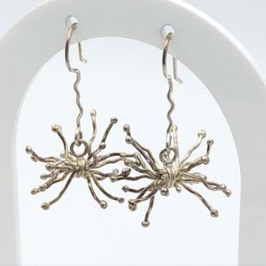 Vintage 925 sterling silver very unique wire abstract earrings